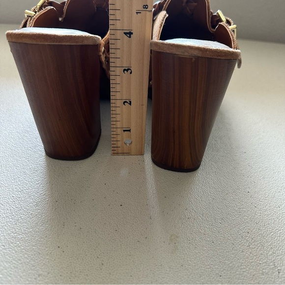 Vince Camuto Crashell Wooden heel Buckle Clog Brown Suede Women's Clogs - Picture 7 of 10